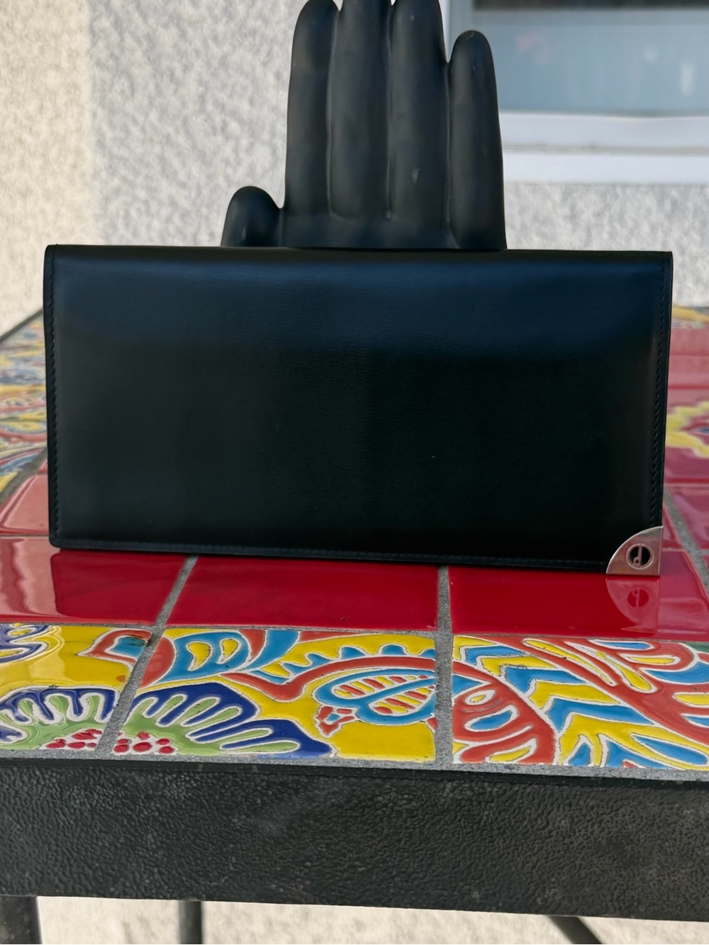 Dunhill checkbook Leather Black Wallet